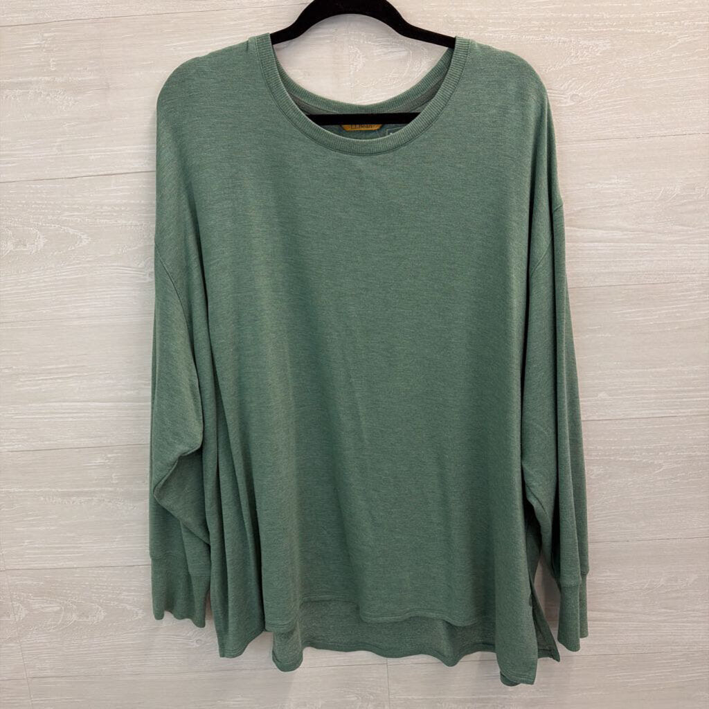 LL Bean Soft Green Long Sleeve Top 3X