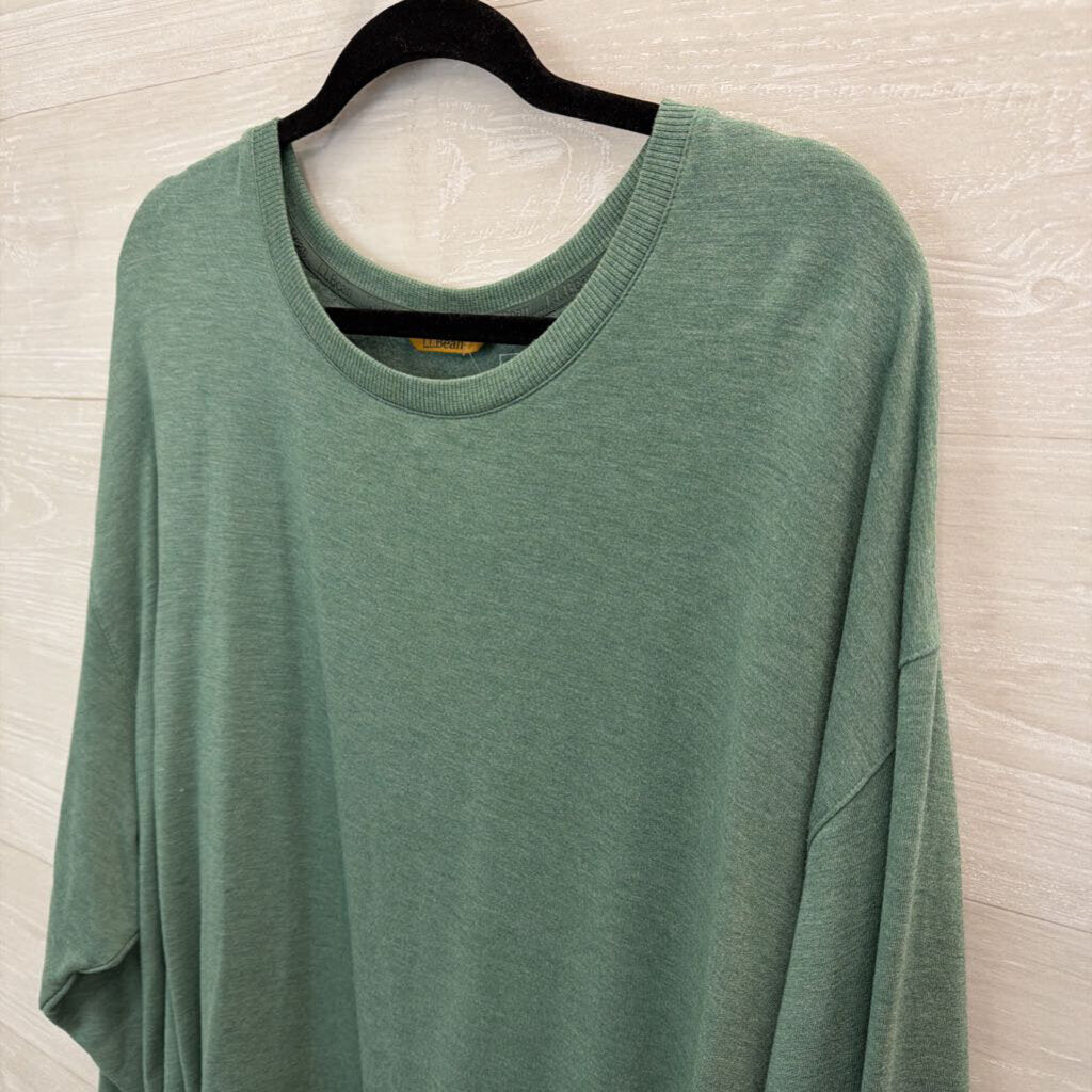 LL Bean Soft Green Long Sleeve Top 3X
