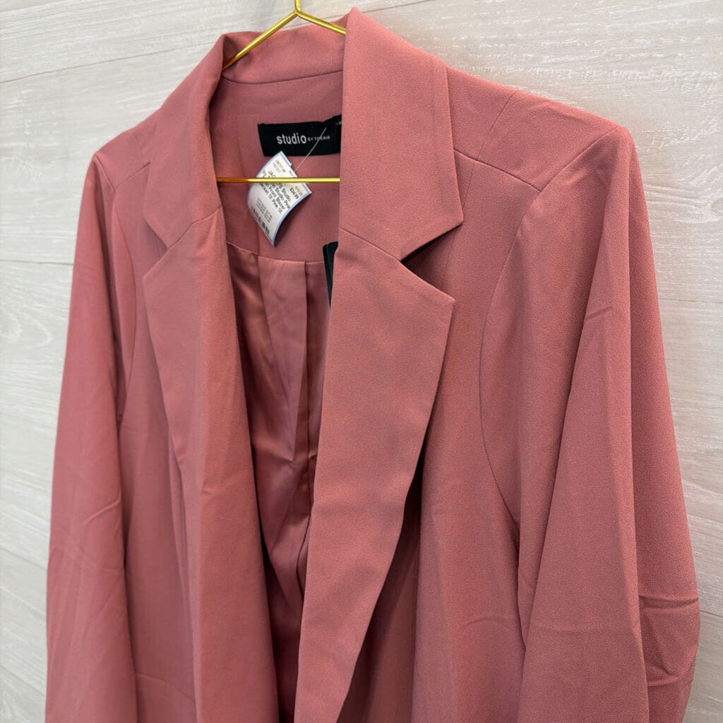 Studio Pink Open Front Blazer Jacket 1X