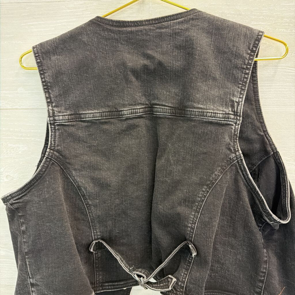 Torrid Black Denim Cropped Vest Top 1