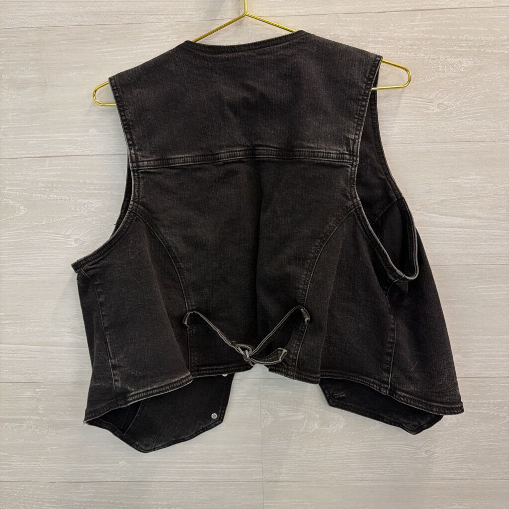 Torrid Black Denim Cropped Vest Top 1
