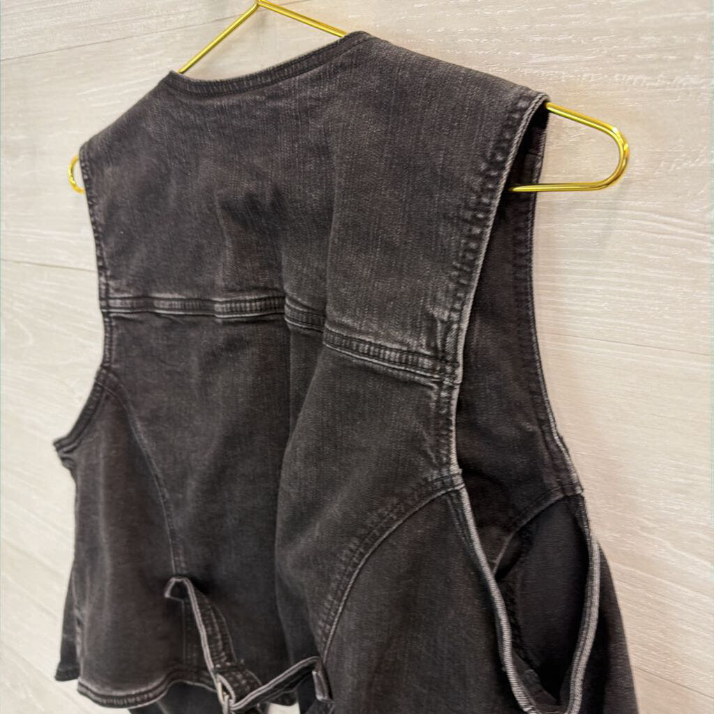 Torrid Black Denim Cropped Vest Top 1