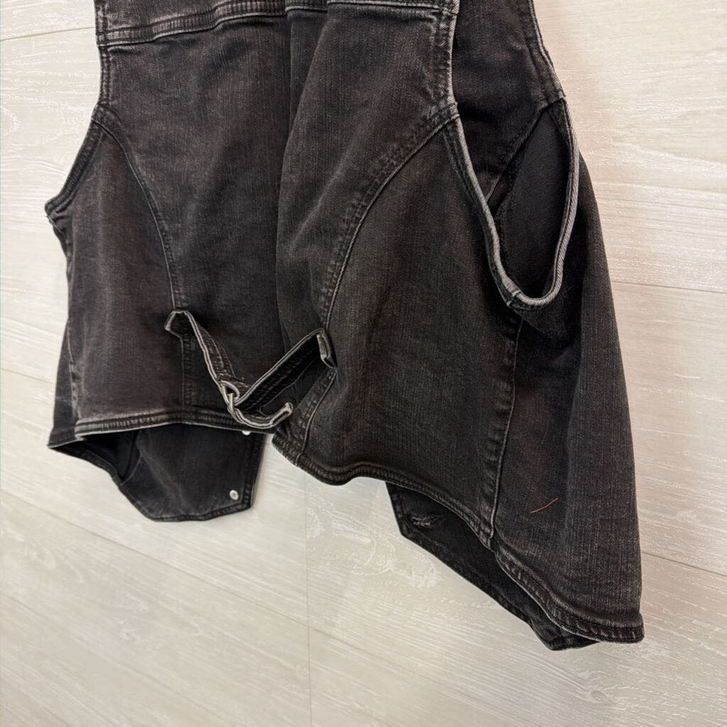 Torrid Black Denim Cropped Vest Top 1