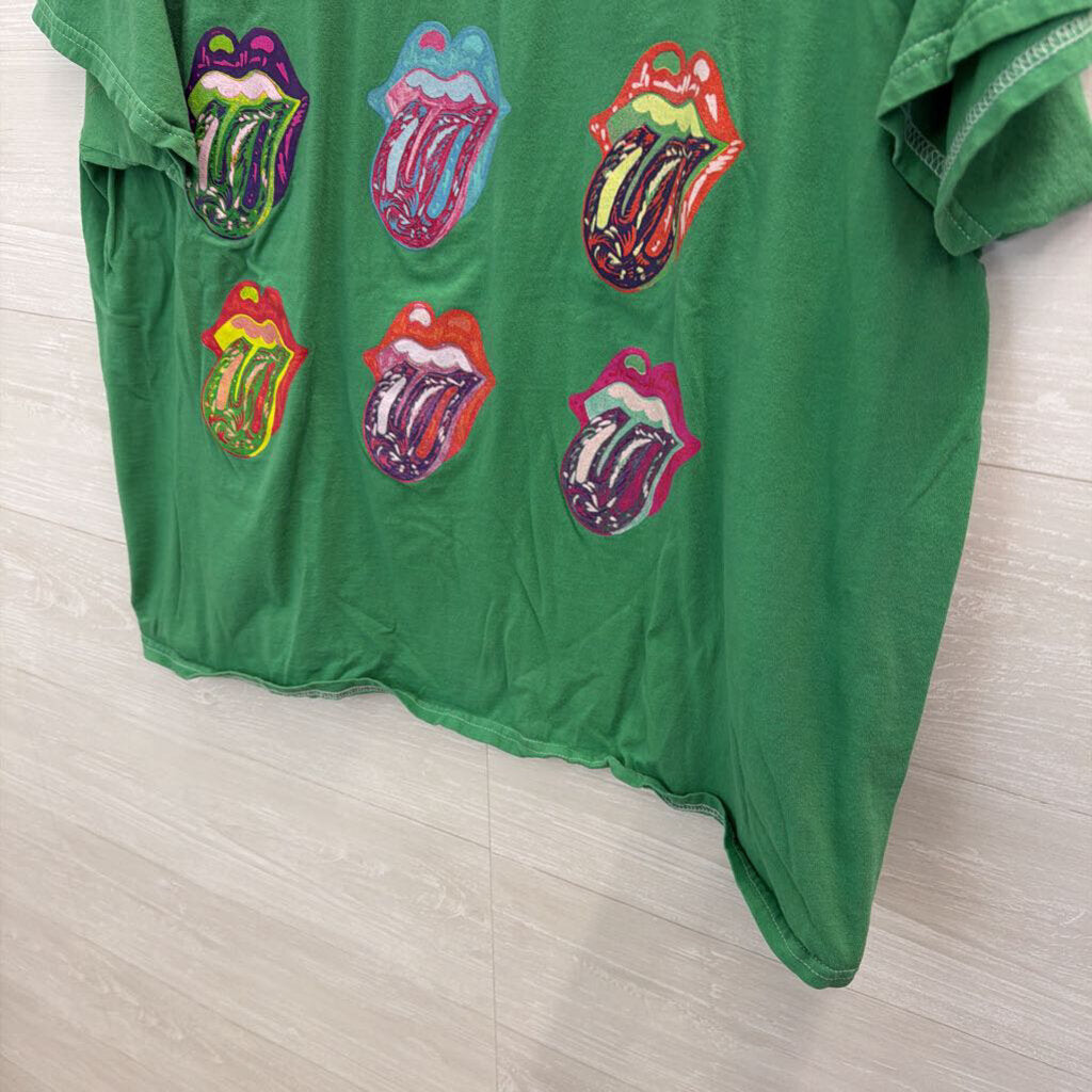 The Rolling Stones Green/ Multi Short Sleeve Graphic Tee Extra Large