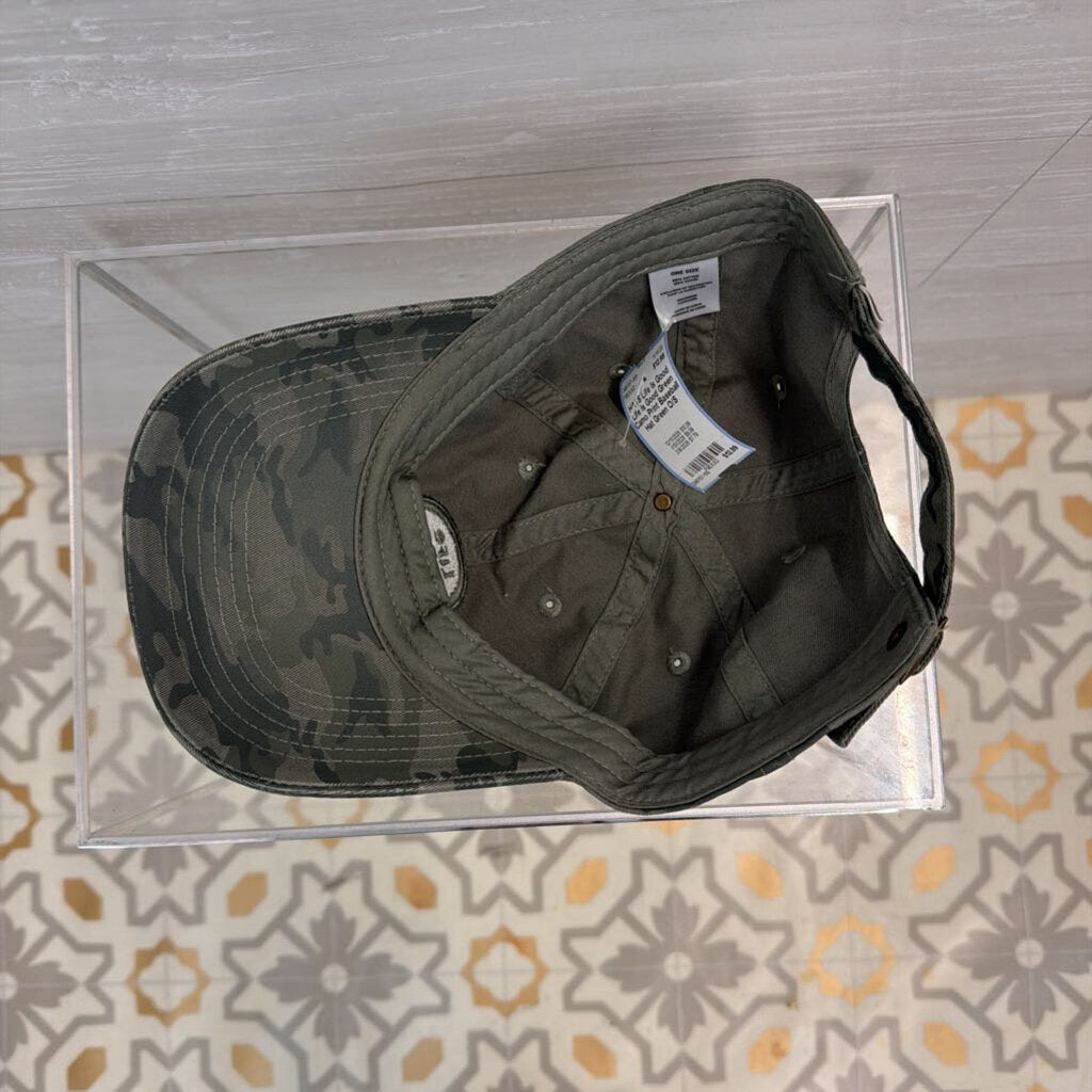 Life Is Good Green Camo Print Baseball Hat
