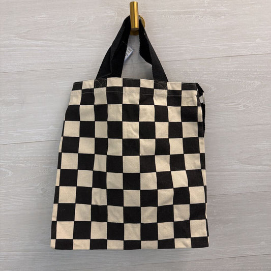 Black/ White Checkered Tote Bag