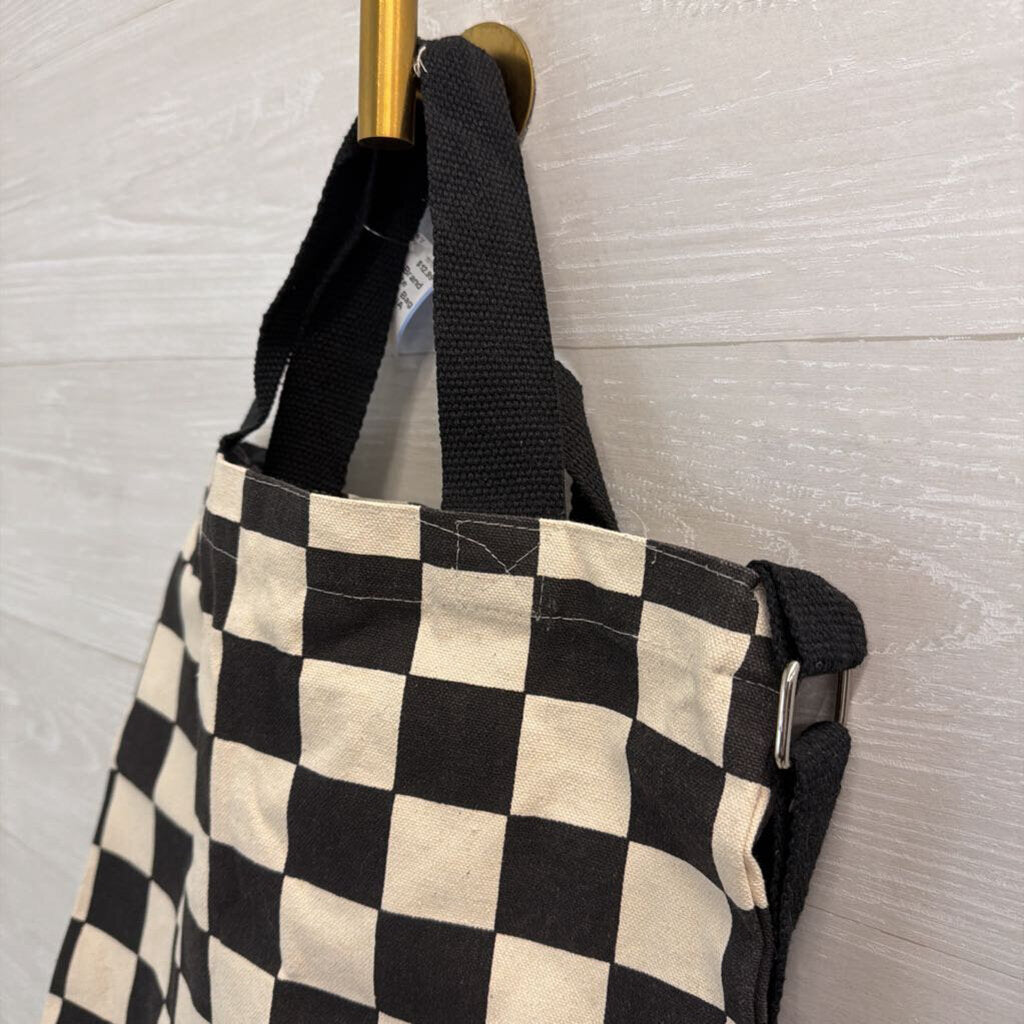 Black/ White Checkered Tote Bag