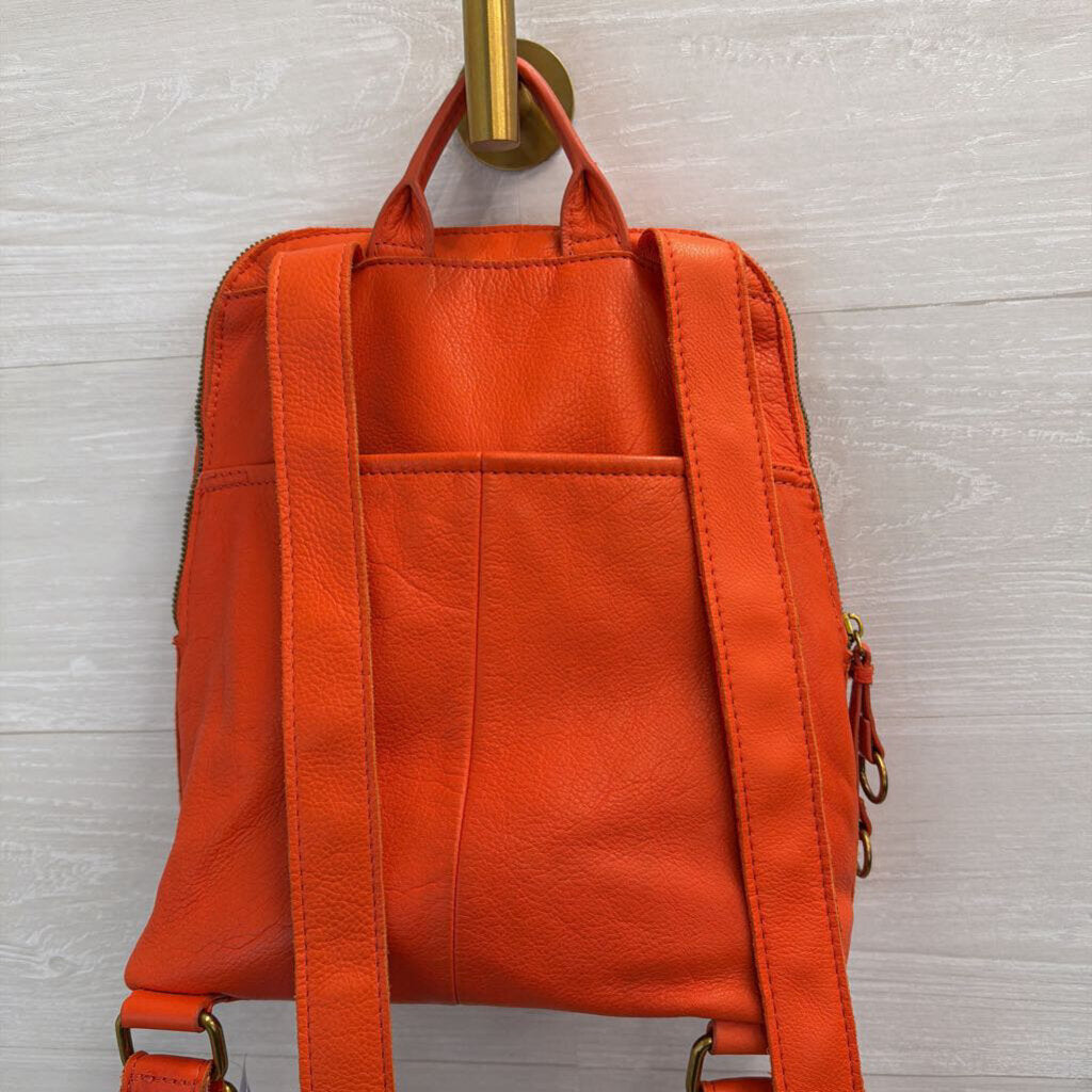 American Leather Co Orange Leather Cleveland Backpack