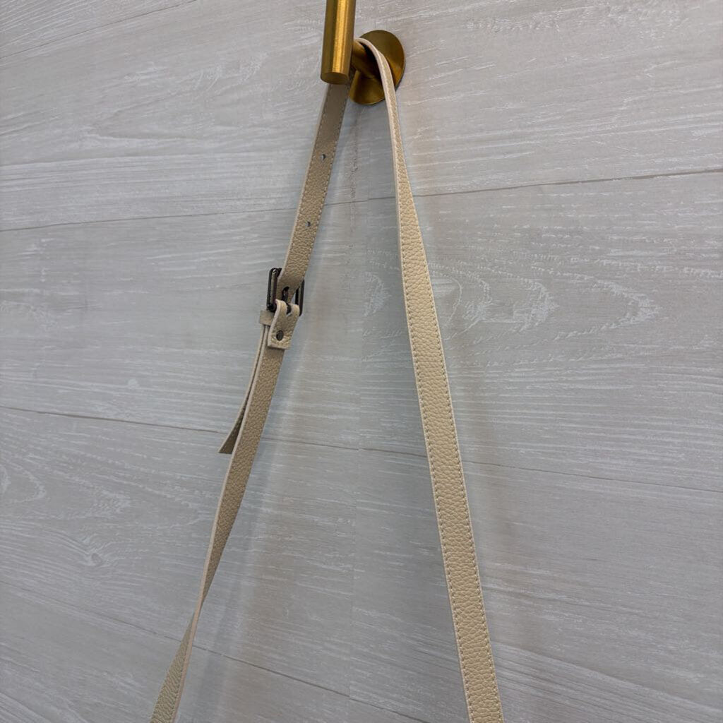 IO Pelle Cream Embossed Skull Leather Crossbody Purse