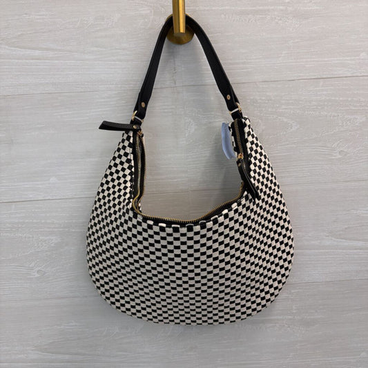 ah-dorned Black/ White Checkered Shoulder Purse