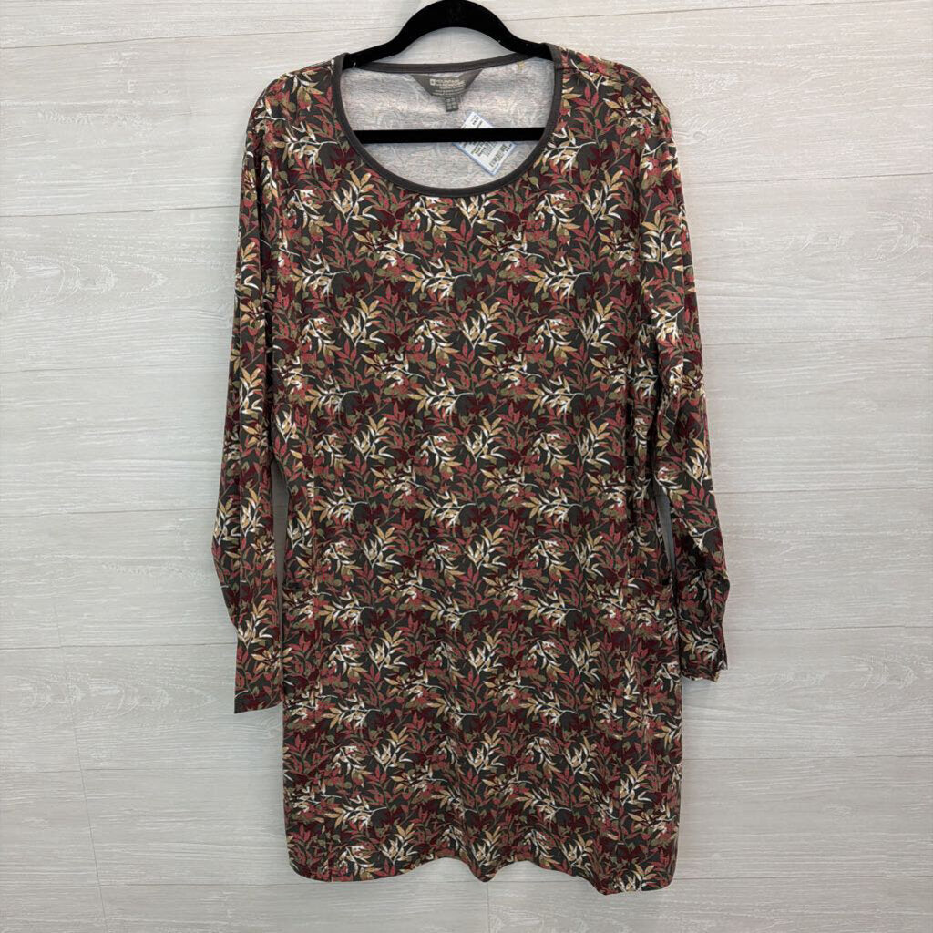 Mountain Warehouse Green/ Multi Print Long Sleeve Dress 16