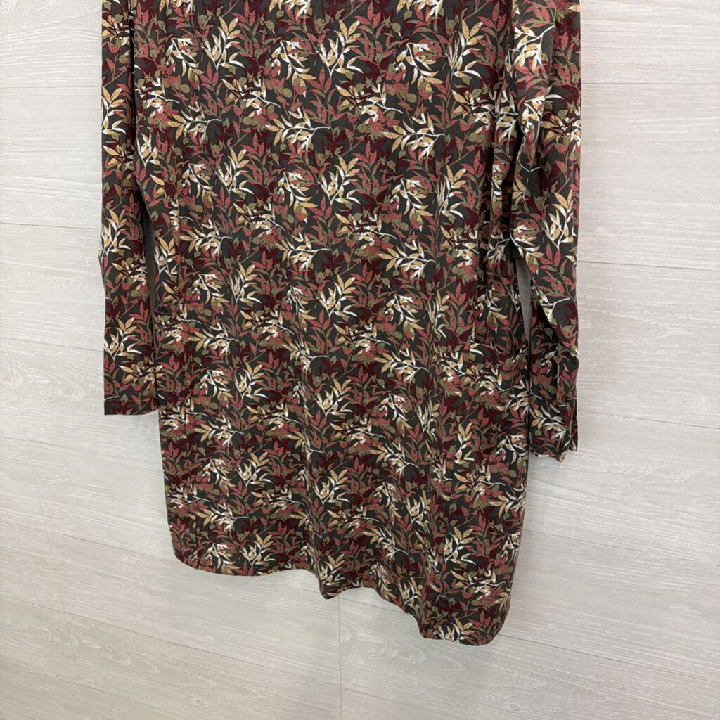 Mountain Warehouse Green/ Multi Print Long Sleeve Dress 16