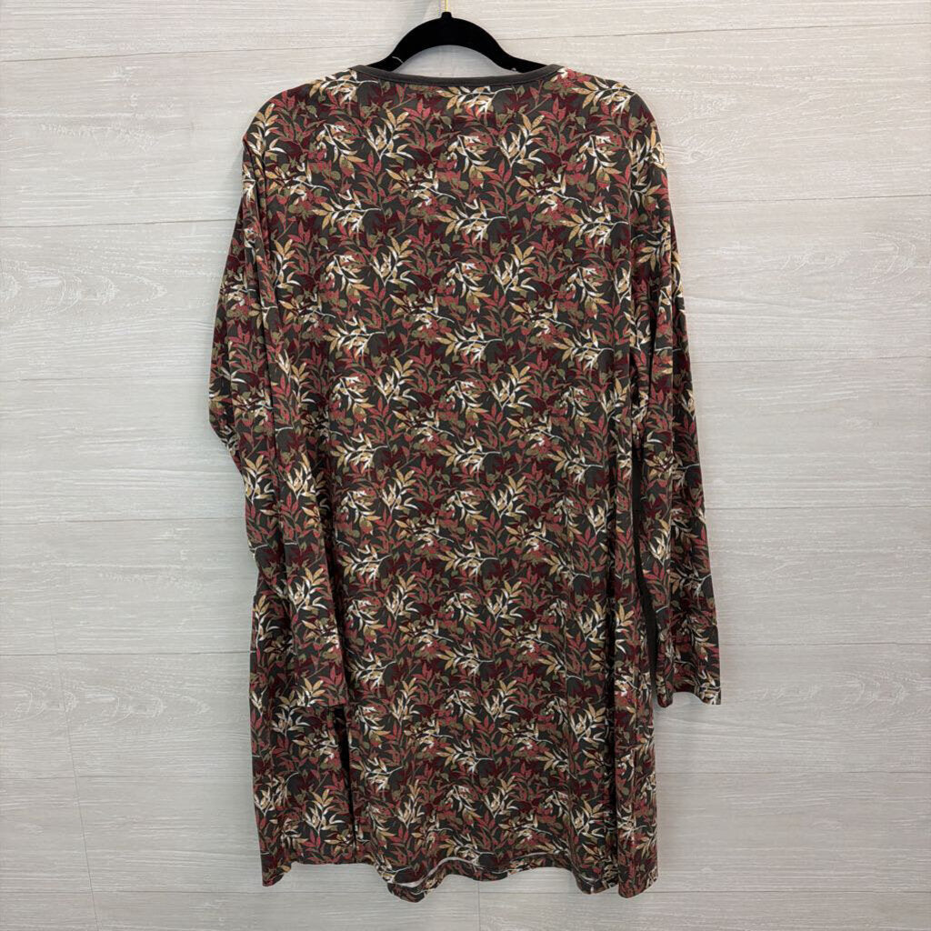 Mountain Warehouse Green/ Multi Print Long Sleeve Dress 16