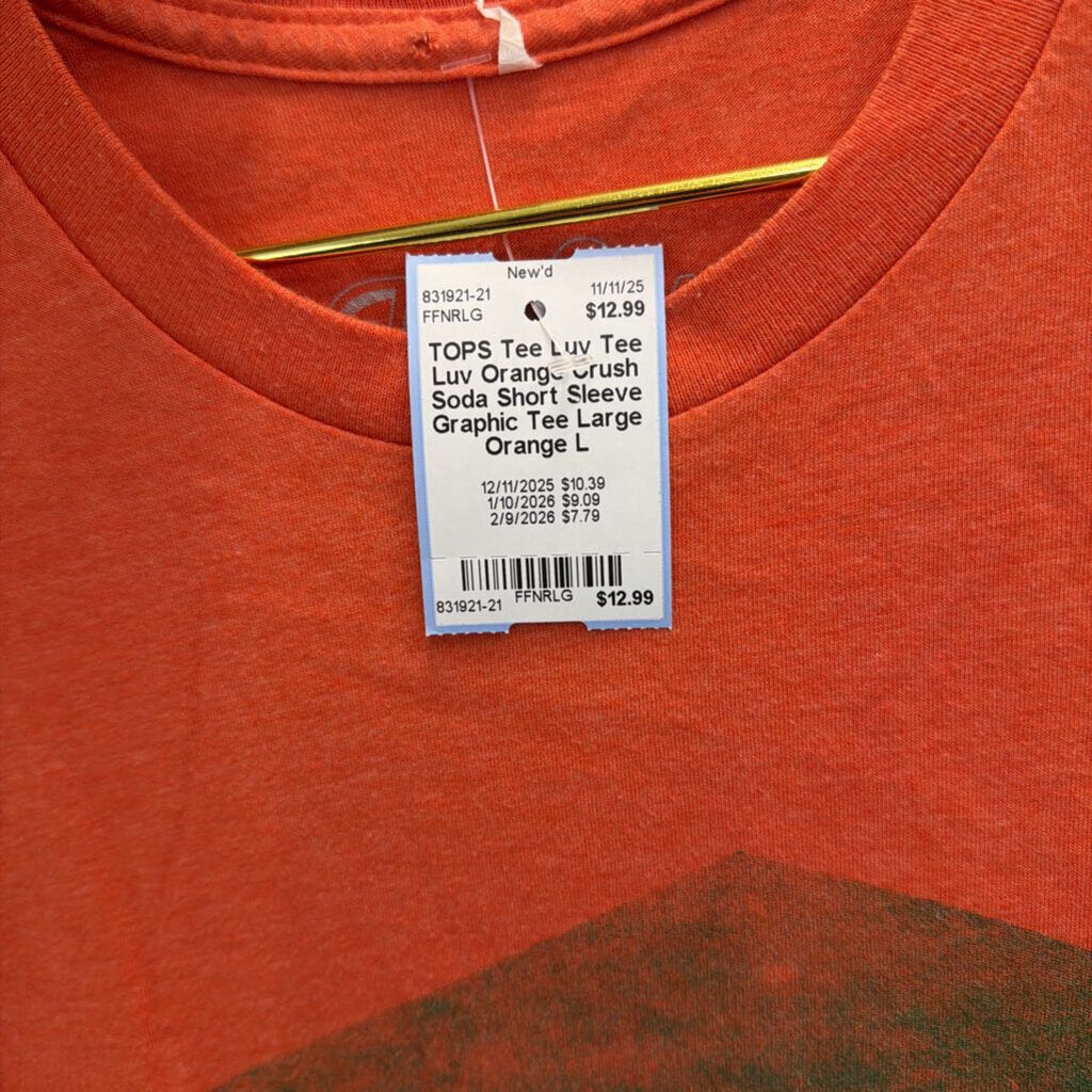 Tee Luv Orange Crush Soda Short Sleeve Graphic Tee Large