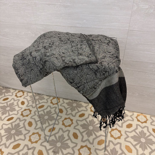 Soft Grey Print Scarf