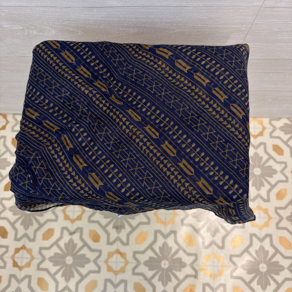 Navy/ Brown Print Scarf