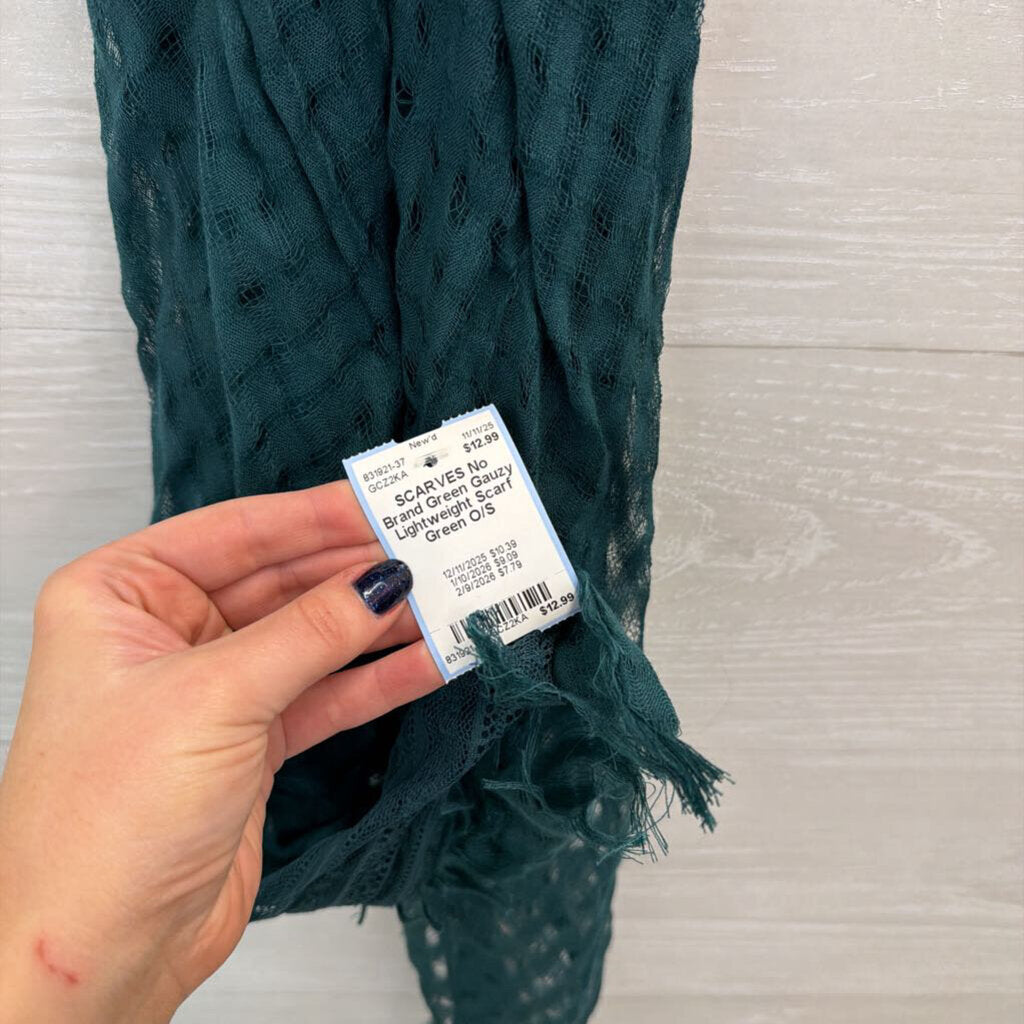 Green Gauzy Lightweight Scarf