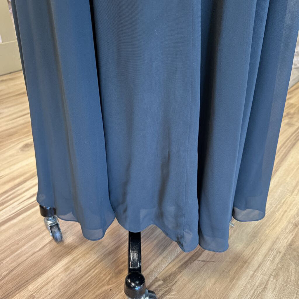 Xscape Stormy Beaded Short Sleeve Top Long Formal Dress 12