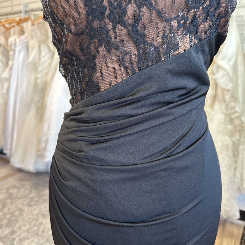 Anne Klein Black/ Beige Sequin Top Short Formal Dress 10