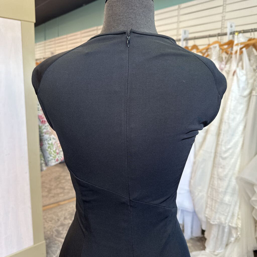 Anne Klein Black/ Beige Sequin Top Short Formal Dress 10