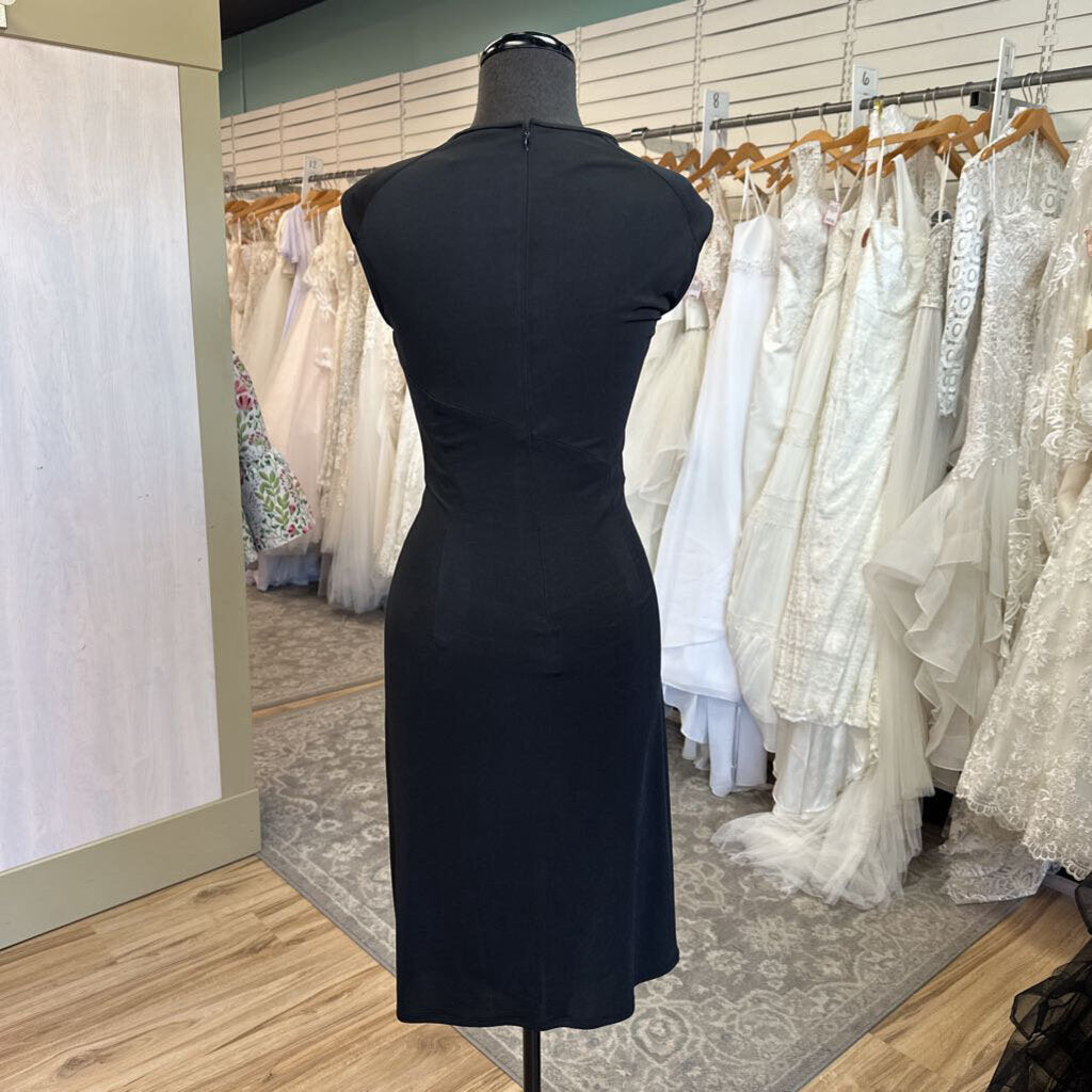 Anne Klein Black/ Beige Sequin Top Short Formal Dress 10