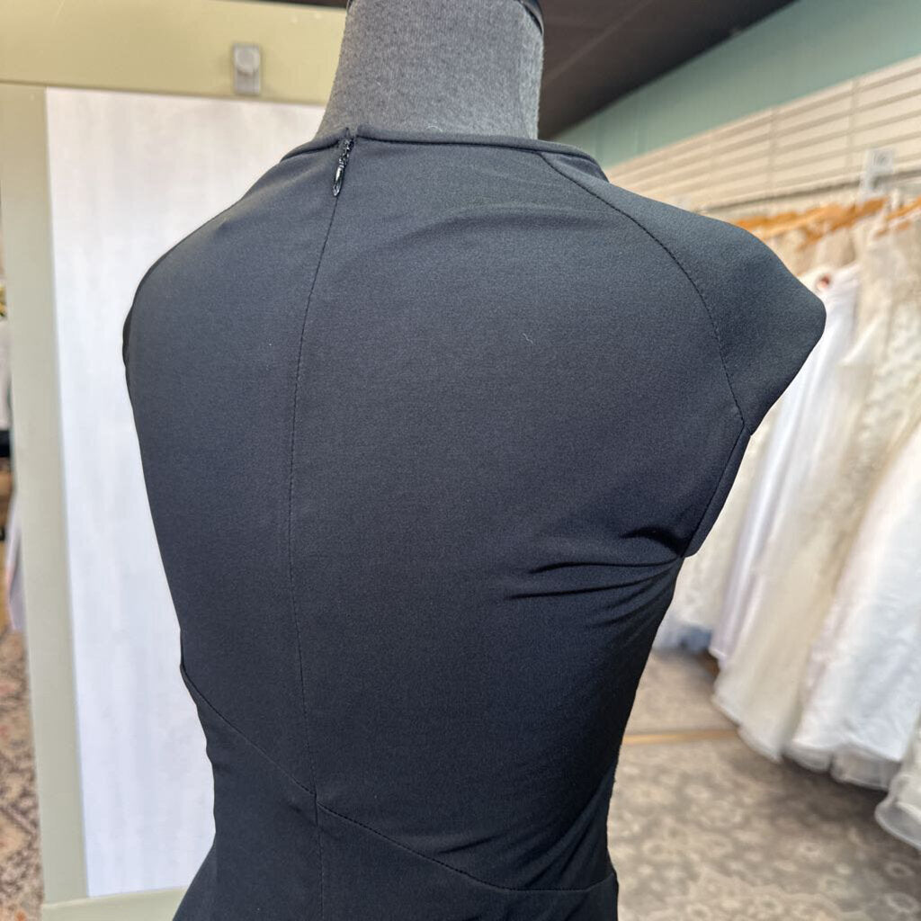 Anne Klein Black/ Beige Sequin Top Short Formal Dress 10