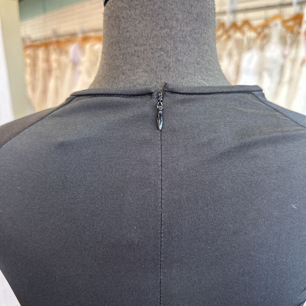 Anne Klein Black/ Beige Sequin Top Short Formal Dress 10