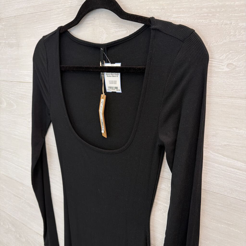 Skims Black Long Sleeve Maxi Dress Medium