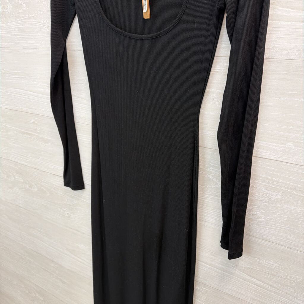 Skims Black Long Sleeve Maxi Dress Medium