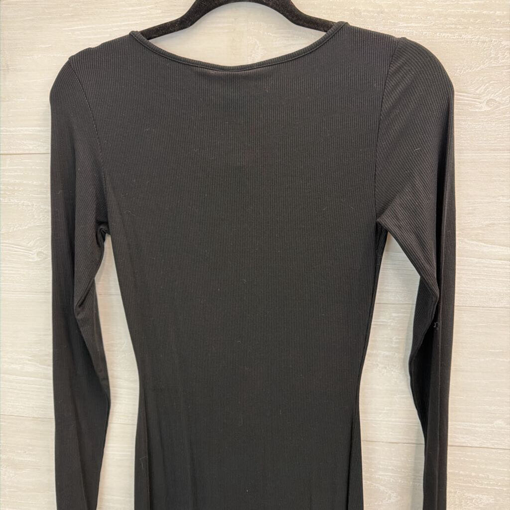 Skims Black Long Sleeve Maxi Dress Medium