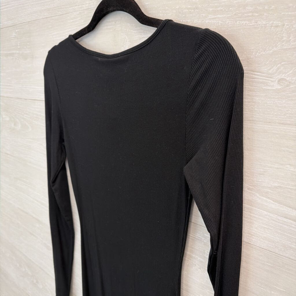 Skims Black Long Sleeve Maxi Dress Medium