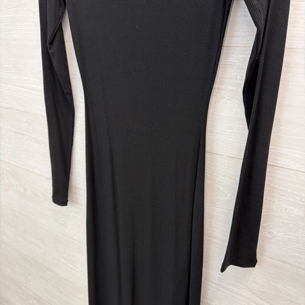 Skims Black Long Sleeve Maxi Dress Medium