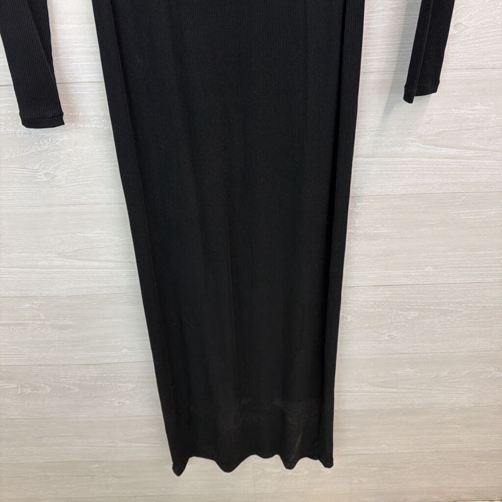 Skims Black Long Sleeve Maxi Dress Medium