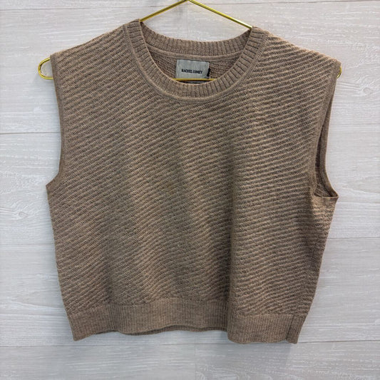Rachel Comey Brown Knit Sleeveless Cropped Sweater Top Extra Small