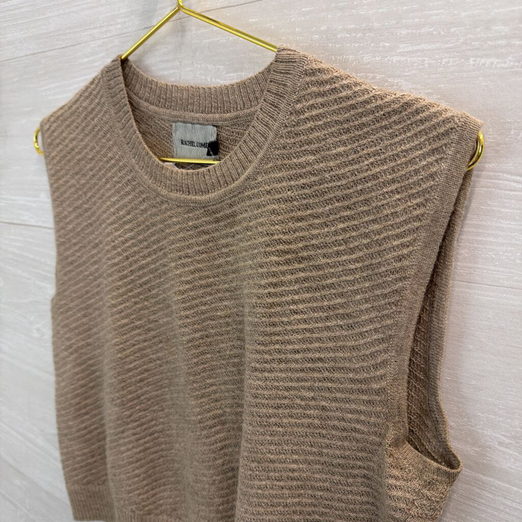 Rachel Comey Brown Knit Sleeveless Cropped Sweater Top Extra Small