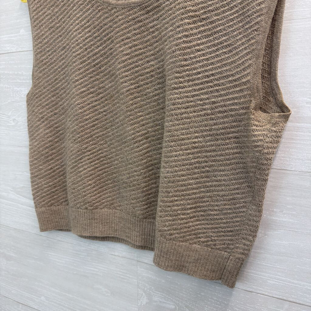 Rachel Comey Brown Knit Sleeveless Cropped Sweater Top Extra Small