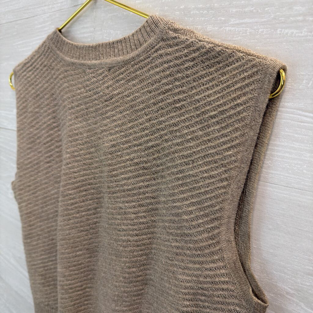Rachel Comey Brown Knit Sleeveless Cropped Sweater Top Extra Small