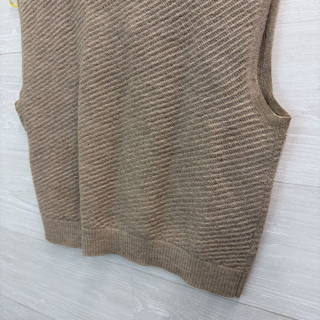 Rachel Comey Brown Knit Sleeveless Cropped Sweater Top Extra Small