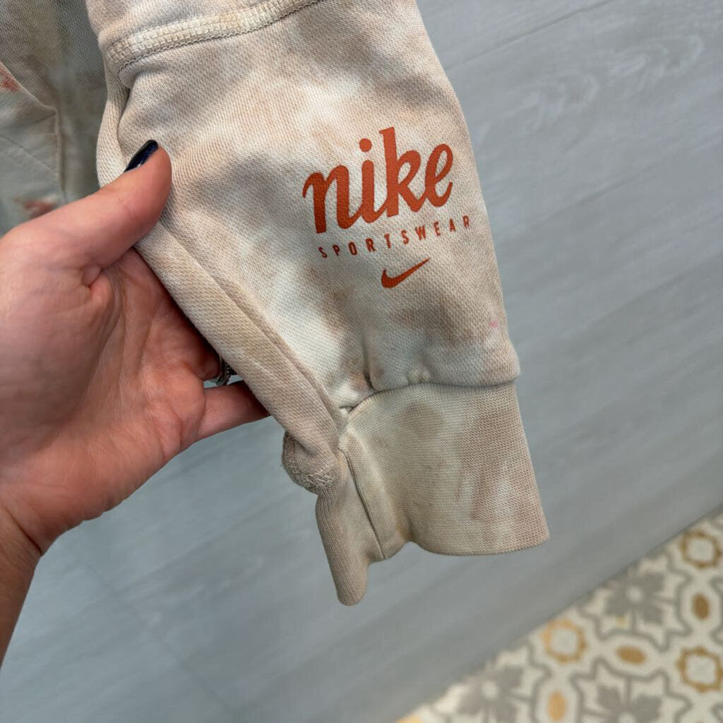 Nike Pink/ White Tie Dye Logo Hoodie Medium