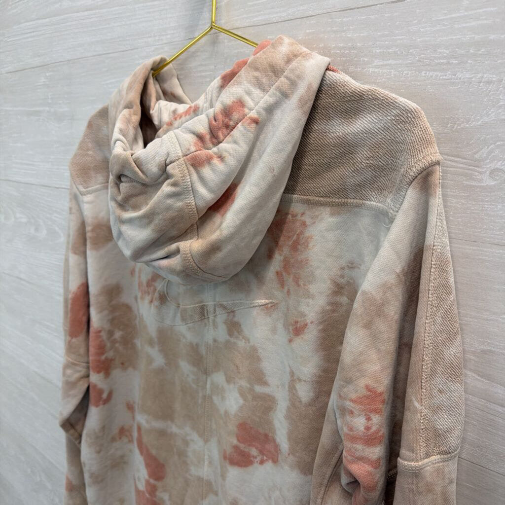 Nike Pink/ White Tie Dye Logo Hoodie Medium