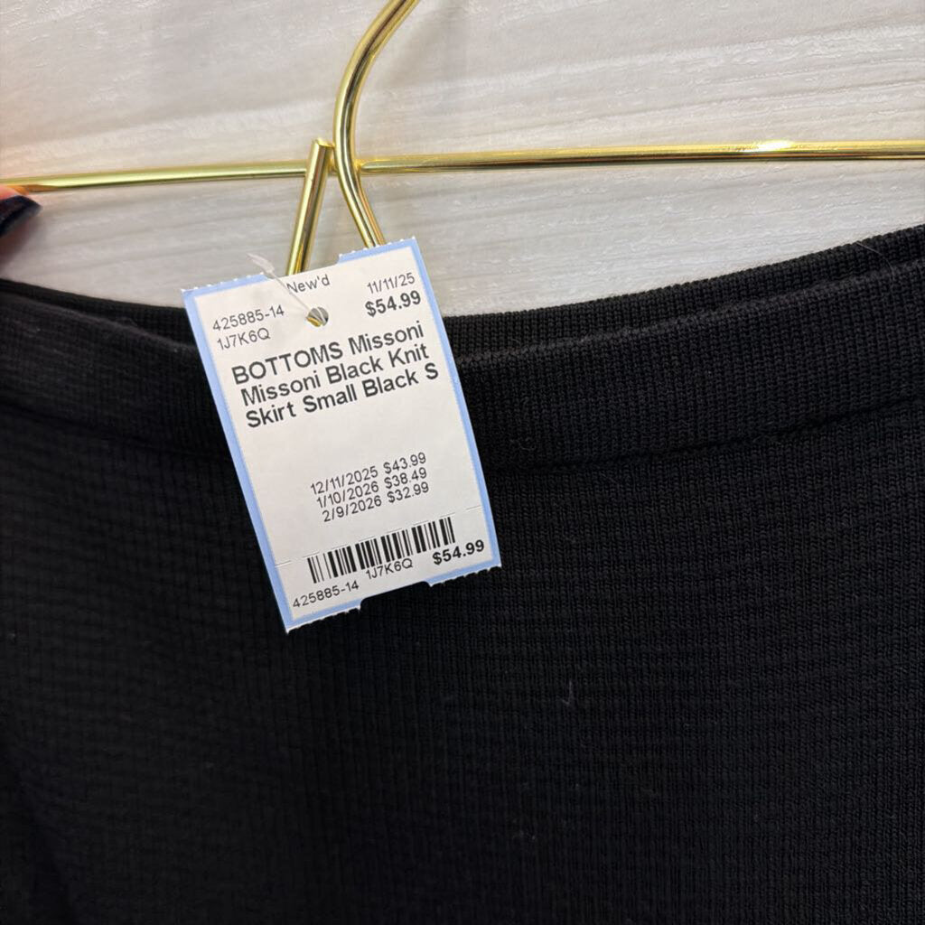 Missoni Black Knit Skirt Small