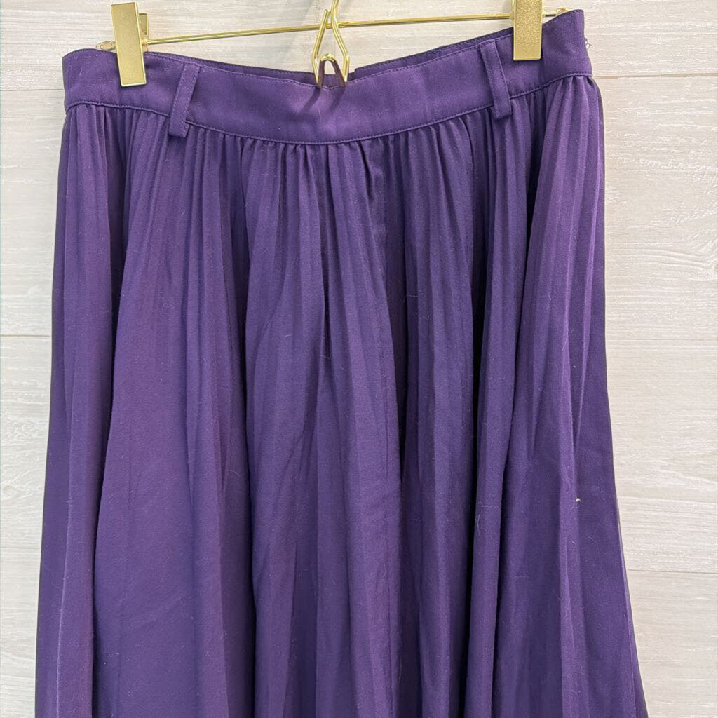 Escada Purple Pleated Midi Skirt Medium