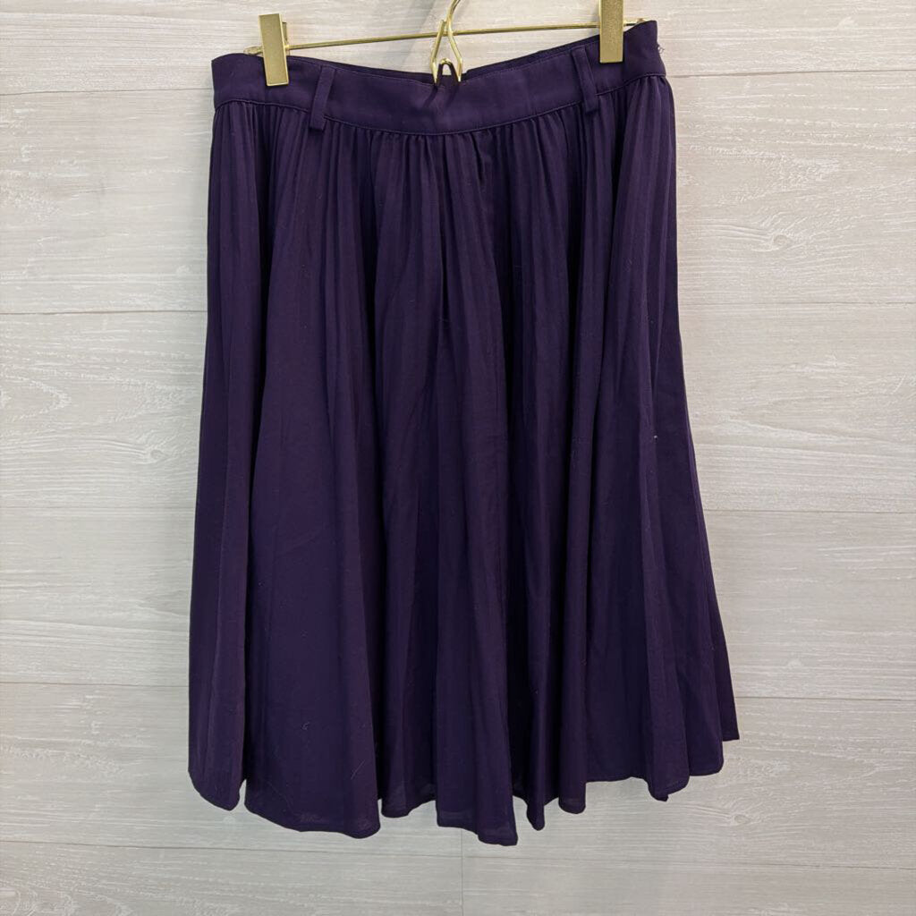 Escada Purple Pleated Midi Skirt Medium