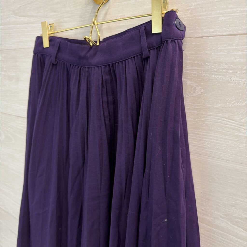 Escada Purple Pleated Midi Skirt Medium