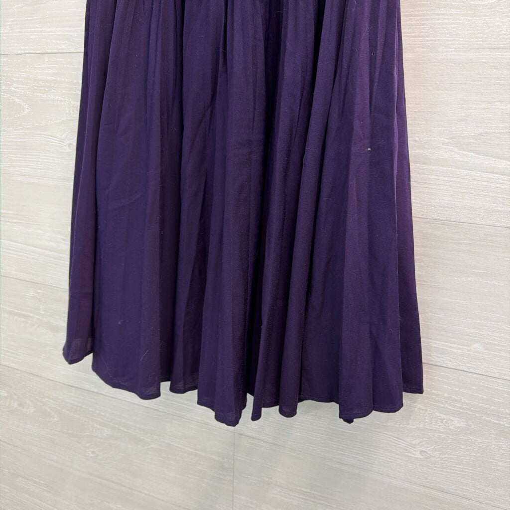 Escada Purple Pleated Midi Skirt Medium
