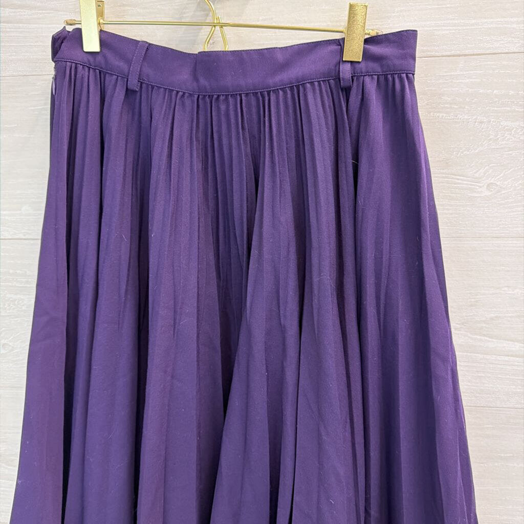 Escada Purple Pleated Midi Skirt Medium