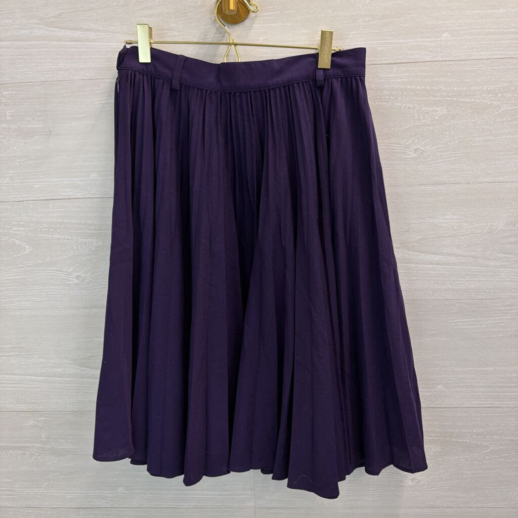 Escada Purple Pleated Midi Skirt Medium