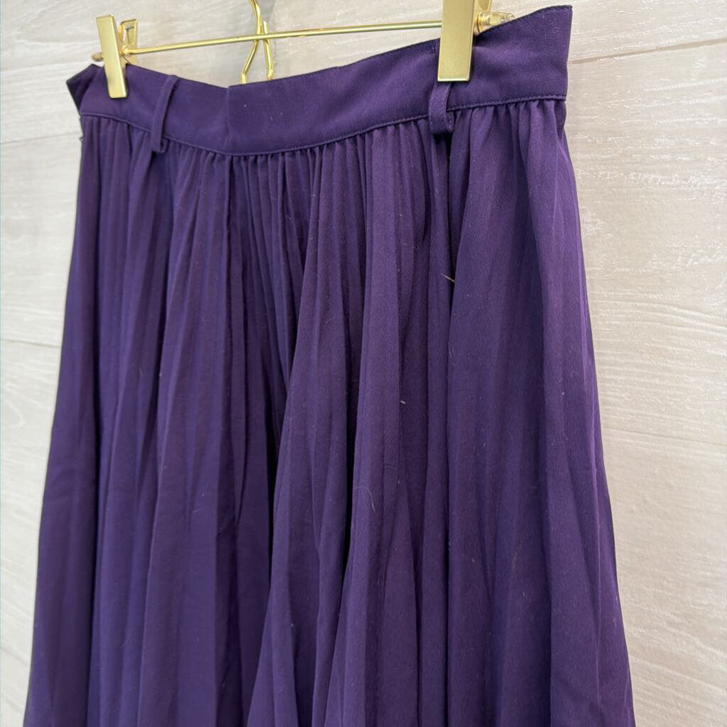 Escada Purple Pleated Midi Skirt Medium
