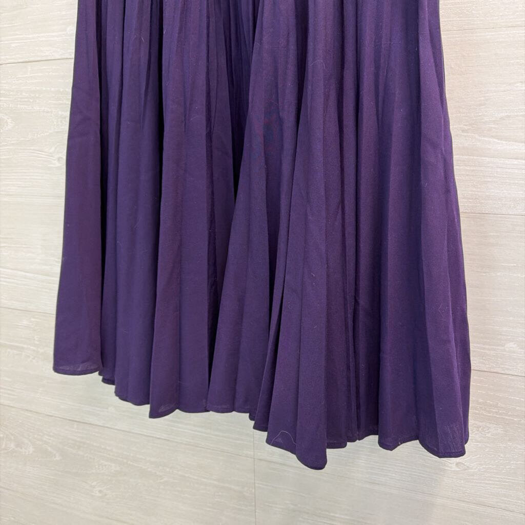 Escada Purple Pleated Midi Skirt Medium