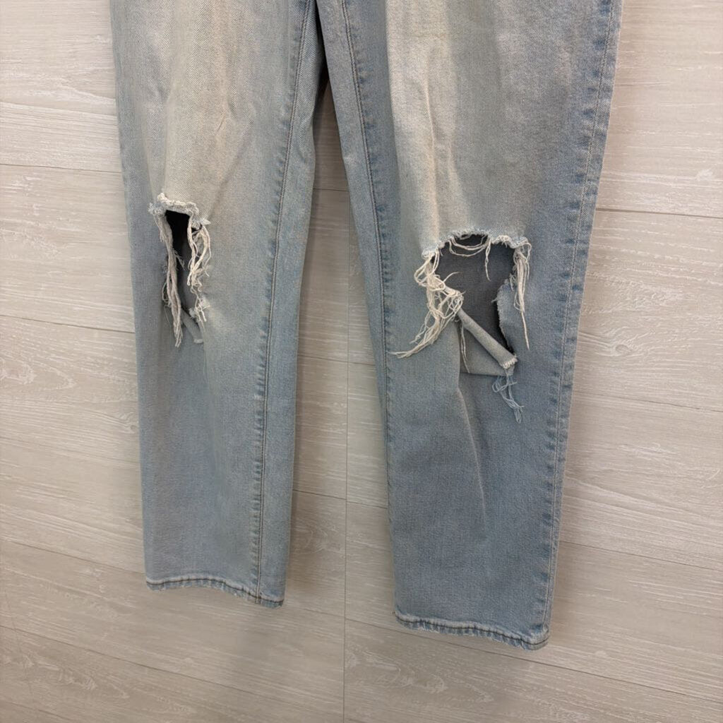 Madewell Light Wash Distressed The Perfect Vintage Straight Jeans 27